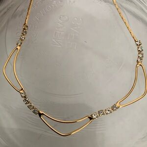 New vintage sparkle gold boomerangs necklace